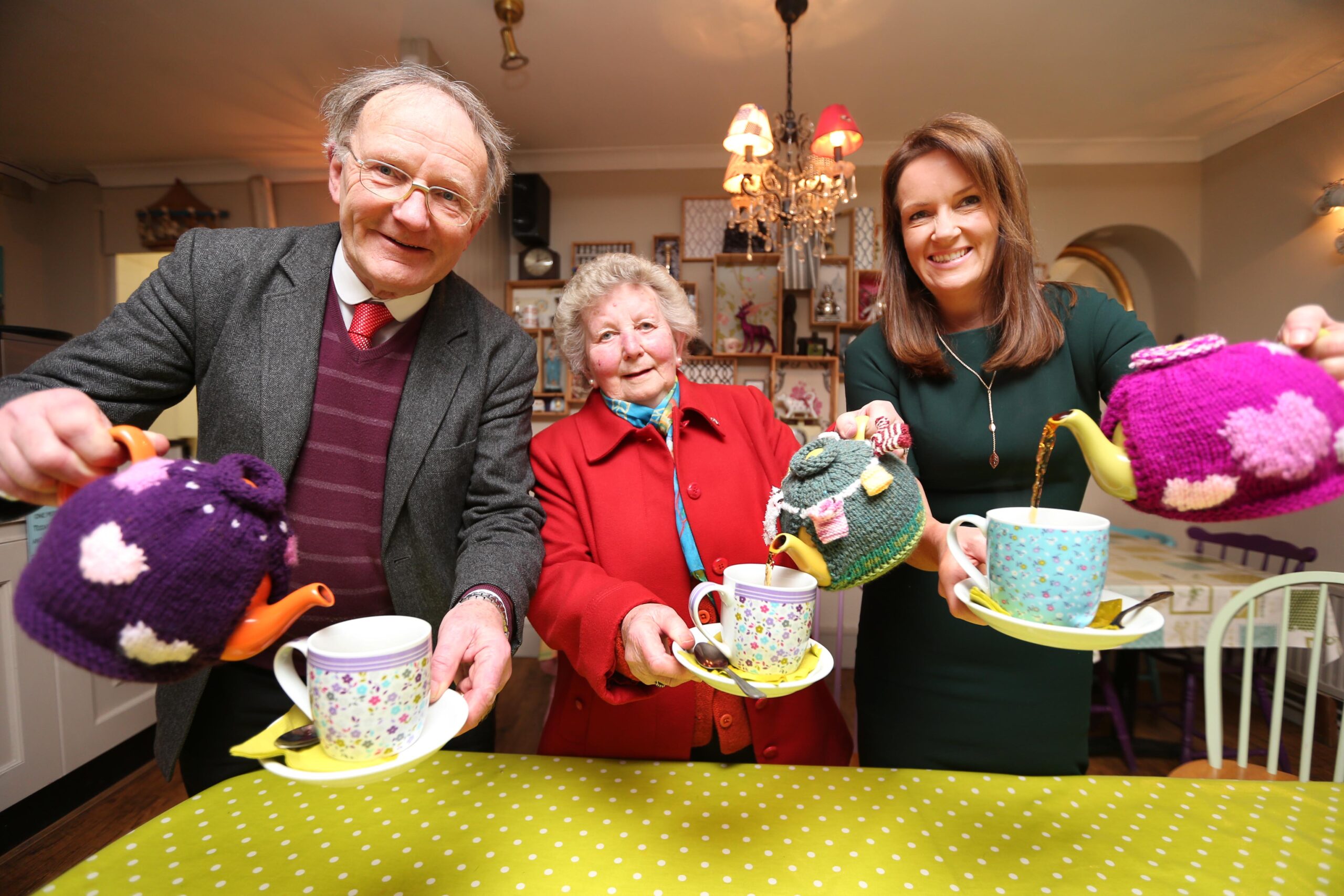 Dr Ciara Kelly launches Alzheimer's Tea Day in the Mellow Fig cafÃ© in Blackrock, Co. Dublin with Richard Dolan, member of the Irish Dementia Carers Campaign Network and Evelyn Swan, Volunteer with The Alzheimer Society of Ireland.